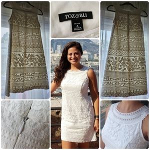 Roz & Ali White/Light Ivory Midi Dress